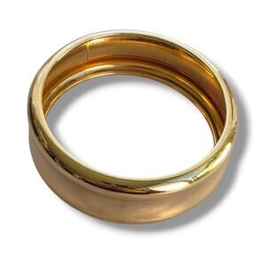 Bellezza Italy Gold Plated Bangle Bracelet Chunky Statement